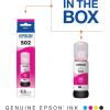 imageEPSON 502 EcoTank Ink Ultrahigh Capacity Bottle Cyan Works with ET2750 ET2760 ET2850 ET3750 ET3760 ET3850 ET4850 and other select EcoTank modelsMagenta