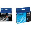 imageEPSON 702 DURABrite Ultra Ink High Capacity Cyan Cartridge T702XL220S Works with WorkForce Pro WF3720 WF3730 WF3733Black