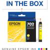 imageEPSON 702 DURABrite Ultra Ink High Capacity Cyan Cartridge T702XL220S Works with WorkForce Pro WF3720 WF3730 WF3733Black