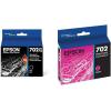 imageEPSON 702 DURABrite Ultra Ink High Capacity Cyan Cartridge T702XL220S Works with WorkForce Pro WF3720 WF3730 WF3733Black