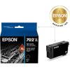 imageEPSON 702 DURABrite Ultra Ink High Capacity Cyan Cartridge T702XL220S Works with WorkForce Pro WF3720 WF3730 WF3733Black