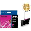 imageEPSON 702 DURABrite Ultra Ink High Capacity Cyan Cartridge T702XL220S Works with WorkForce Pro WF3720 WF3730 WF3733Magenta