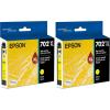 imageEPSON 702 DURABrite Ultra Ink High Capacity Cyan Cartridge T702XL220S Works with WorkForce Pro WF3720 WF3730 WF3733Yellow