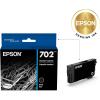 imageEPSON 702 DURABrite Ultra Ink Standard Capacity Black Cartridge T702120S Works with WorkForce Pro WF3720 WF3730 WF37331 Count Pack of 1