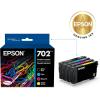 imageEPSON 702 DURABrite Ultra Ink Standard Capacity Black ampamp Color Cartridge Combo Pack T702120BCS Works with WorkForce Pro WF3720 WF3730 WF3733