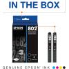 imageEPSON 802 DURABrite Ultra Ink Standard Capacity Black Dual Cartridge Pack T802120D2 Works with WorkForce Pro WF4720 WF4730 WF4734 WF4740