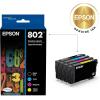 imageEPSON 802 DURABrite Ultra Ink Standard Capacity Black ampamp Color Cartridge Combo Pack T802120BCS Works with WorkForce Pro WF4720 WF4730 WF4734 WF4740