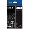 imageEPSON 802 DURABrite Ultra Ink Standard Capacity Black Dual Cartridge Pack T802120D2 Works with WorkForce Pro WF4720 WF4730 WF4734 WF4740