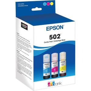 imageEPSON 502 EcoTank Ink Ultrahigh Capacity Bottle Cyan Works with ET2750 ET2760 ET2850 ET3750 ET3760 ET3850 ET4850 and other select EcoTank modelsColor combo pack