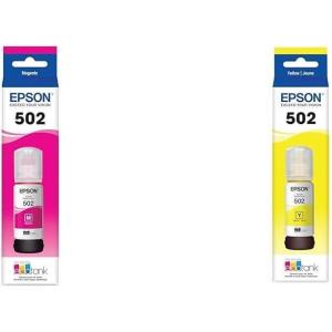 imageEPSON 502 EcoTank Ink Ultrahigh Capacity Bottle Cyan Works with ET2750 ET2760 ET2850 ET3750 ET3760 ET3850 ET4850 and other select EcoTank modelsMagenta