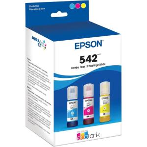 imageEPSON 542 EcoTank Ink Ultrahigh Capacity Bottle Color Combo Pack T542520S Works with EcoTank Pro ET5150 ET5170 ET5180 ET5800 ET5850 ET5880 ET16600 ET16650Ink