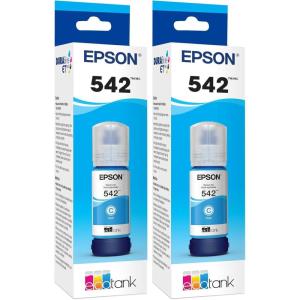 imageEPSON 542 EcoTank Ink Ultrahigh Capacity Bottle Cyan T542220S Works with EcoTank Pro ET5150 ET5170 ET5180 ET5800 ET5850 ET5880 ET16600 ET16650236 Fl Oz Pack of 2