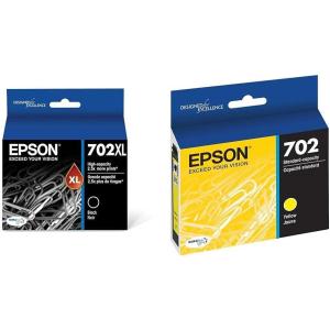 imageEPSON 702 DURABrite Ultra Ink High Capacity Cyan Cartridge T702XL220S Works with WorkForce Pro WF3720 WF3730 WF3733Black