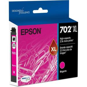 imageEPSON 702 DURABrite Ultra Ink High Capacity Cyan Cartridge T702XL220S Works with WorkForce Pro WF3720 WF3730 WF3733Magenta