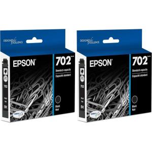 imageEPSON 702 DURABrite Ultra Ink Standard Capacity Black Cartridge T702120S Works with WorkForce Pro WF3720 WF3730 WF37331 Count Pack of 2