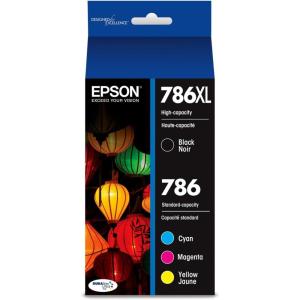 imageEPSON 786 DURABrite Ultra Ink High Capacity Yellow Cartridge T786XL420S Works with WorkForce WF5110 WF5190 WF5620 WF5690Black and color combo pack
