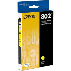 imageEPSON 802 DURABrite Ultra Ink Standard Capacity Yellow Cartridge T802420S Works with WorkForce Pro WF4720 WF4730 WF4734 WF4740