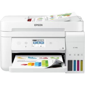 imageEpson EcoTank ET4760 Wireless Color AllinOne CartridgeFree Supertank Printer with Scanner Copier Fax ADF and Ethernet  White Large Renewed