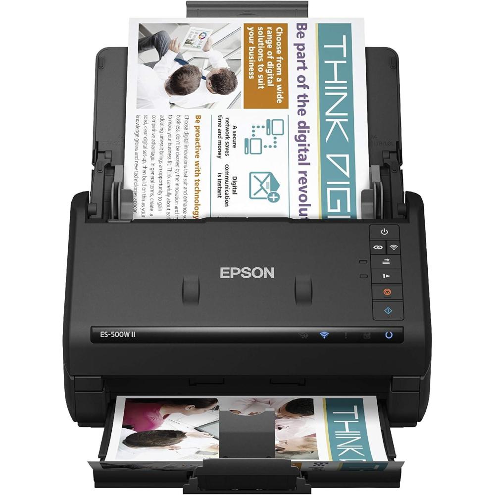 imageEpson Workforce ES500W II Wireless Color Duplex Desktop Document Scanner for PC and Mac with Auto Document Feeder ADF and Scan from Smartphone or TabletES500W II  Renewed