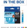imageEPSON 127 DURABrite Ultra Ink Black Cartridge For NX530 NX625 WF3520 WF3530 WF3540 WF545 WF60 WF630 WF633 WF635 WF645 WF7010 WF7510 WF7520 WF840 WF845Water ResistantBlack