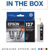 imageEPSON 127 DURABrite Ultra Ink Black Cartridge For NX530 NX625 WF3520 WF3530 WF3540 WF545 WF60 WF630 WF633 WF635 WF645 WF7010 WF7510 WF7520 WF840 WF845Water ResistantCyan