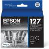 imageEPSON 127 DURABrite Ultra Ink Black Dual Cartridge Pack For NX530 NX625 WF3520 WF3530 WF3540 WF545 WF60 WF630 WF633 WF635 WF645 WF7010 WF7510 WF7520 WF840 WF845Dual pack Pack of 4