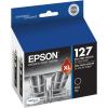 imageEPSON 127 DURABrite Ultra Ink Black Dual Cartridge Pack For NX530 NX625 WF3520 WF3530 WF3540 WF545 WF60 WF630 WF633 WF635 WF645 WF7010 WF7510 WF7520 WF840 WF845Dual pack Pack of 4