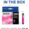 imageEPSON 220 DURABrite Ultra Ink High Capacity Black Cartridge T220XL120S Works with WorkForce WF2630 WF2650 WF2660 WF2750 WF2760 Expression XP320 XP420 XP424Magenta