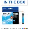 imageEPSON 220 DURABrite Ultra Ink High Capacity Black Cartridge T220XL120S Works with WorkForce WF2630 WF2650 WF2660 WF2750 WF2760 Expression XP320 XP420 XP424Cyan