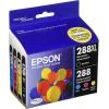 imageEpson 288 DURABrite Ultra Ink High Capacity Black ampamp Standard Color Cartridge Combo Pack T288XLBCS 288 DURABrite Ultra Ink High Capacity Cyan Cartridge T288XL220S4 Color Ink  Cyan Ink