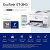 imageEpson EcoTank ET3843 Wireless Color AllinOne CartridgeFree Supertank Printer with Scanner Copier ADF and Ethernetfor The Ultimate Home Office WhiteET3843