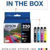 imageEpson T220120BCS DURABrite Ultra Black ampamp Color Combo Pack Standard Capacity Cartridge Ink Black and Color Combo Pack ampamp T220XL120S DURA Ultra Black High Capacity Cartridge Ink