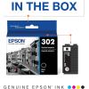 imageEpson T302XLBCS Claria Premium Ink Cartridge MultiPack  HighCapacity Black and StandardCapacity Photo Black and Color CMYPB ampamp T302 Claria Premium StandardCapacity Ink Cartridge  BlackHighcapacity Black and Standardcapacity Photo Black and Color
