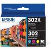 imageEpson T302XLBCS Claria Premium Ink Cartridge MultiPack  HighCapacity Black and StandardCapacity Photo Black and Color CMYPB ampamp T302 Claria Premium StandardCapacity Ink Cartridge  BlackHighcapacity Black and Standardcapacity Photo Black and Color