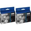 imageEPSON 288 DURABrite Ultra Ink Standard Capacity Black Cartridge T288120S Works with Expression XP330 XP430 XP434 XP340 XP440 XP4461 Count Pack of 2