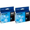 imageEPSON 288 DURABrite Ultra Ink Standard Capacity Cyan Cartridge T288220S Works with Expression XP330 XP430 XP434 XP340 XP440 XP4461 Count Pack of 2
