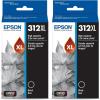 imageEPSON 312 Claria Photo HD Ink High Capacity Black Cartridge T312XL120S Works with Expression Photo XP8500 XP8600 XP8700 XP150001 Count Pack of 2