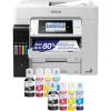 imageEpson EcoTank Pro ET5880 Wireless Color AllinOne Supertank Printer with Scanner Copier Fax Ethernet and PCLPostscript WhiteET5850