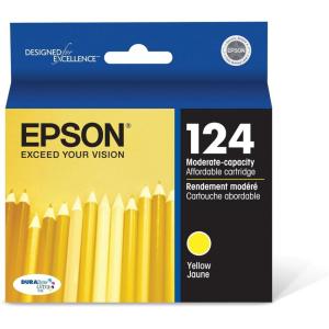 imageEPSON 124 DURABrite Ultra Ink Standard Capacity Black Cartridge T124120S Works with Stylus NX125 NX127 NX130 NX230 NX330 NX420 NX430 WorkForce WF320 WF323 WF325 WF435Yellow