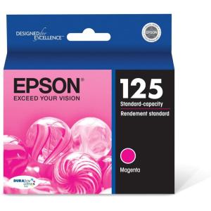 imageEPSON 125 DURABrite Ultra Ink Standard Capacity Magenta Cartridge T125320S Works with Stylus NX125 NX127 NX130 NX230 NX420 NX530 NX625 WorkForce WF320 WF323 WF325 WF520