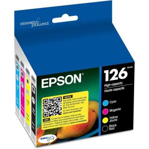 imageEPSON 126 DURABrite Ultra Ink Black ampamp Color Combo Pack For WF3520 WF3530 WF3540 WF520 WF545 WF630 WF633 WF635 WF645 WF7010 WF7510 WF7520 WF840 WF845 and other select modelsBlack and Color Ink