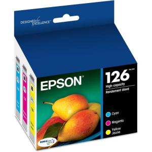 imageEPSON 126 DURABrite Ultra Ink Color Combo Pack For WF3520 WF3530 WF3540 WF520 WF545 WF630 WF633 WF635 WF645 WF7010 WF7510 WF7520 WF840 WF845 and other select modelsColor Combo Pack