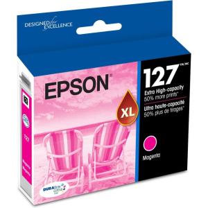 imageEPSON 127 DURABrite Ultra Ink Black Cartridge For NX530 NX625 WF3520 WF3530 WF3540 WF545 WF60 WF630 WF633 WF635 WF645 WF7010 WF7510 WF7520 WF840 WF845Water ResistantMagenta