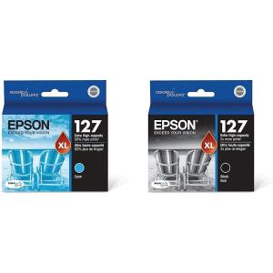 imageEPSON 127 DURABrite Ultra Ink Black Cartridge For NX530 NX625 WF3520 WF3530 WF3540 WF545 WF60 WF630 WF633 WF635 WF645 WF7010 WF7510 WF7520 WF840 WF845Water ResistantCyan