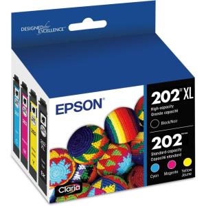 imageEPSON 202 Claria Ink High Capacity Yellow Cartridge T202XL420S Works with WorkForce WF2860 Expression XP5100Highcapacity Black and Standardcapacity Color