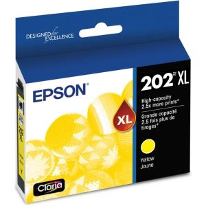 imageEPSON 202 Claria Ink High Capacity Yellow Cartridge T202XL420S Works with WorkForce WF2860 Expression XP5100Yellow