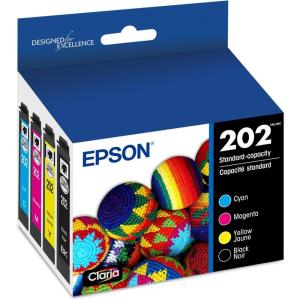 imageEPSON 202 Claria Ink Standard Capacity Black ampamp Color Cartridge Combo Pack T202120BCS Works with WorkForce WF2860 Expression XP5100