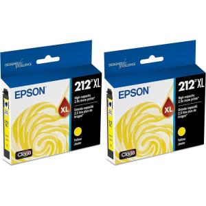 imageEPSON 212 Claria Ink High Capacity Yellow Cartridge T212XL420S Works with WorkForce WF2830 WF2850 Expression XP4100 XP4105High Capacity Pack of 2