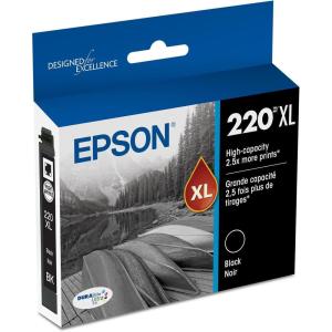 imageEPSON 220 DURABrite Ultra Ink High Capacity Black Cartridge T220XL120S Works with WorkForce WF2630 WF2650 WF2660 WF2750 WF2760 Expression XP320 XP420 XP424Black