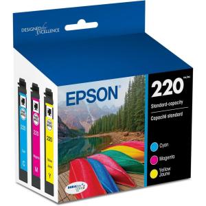 imageEPSON 220 DURABrite Ultra Ink Standard Capacity Color Combo Pack T220520S Works with WorkForce WF2630 WF2650 WF2660 WF2750 WF2760 Expression XP320 XP420 XP424